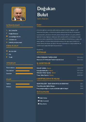 Gemi Kaptanı CV Örnekleri cv indir